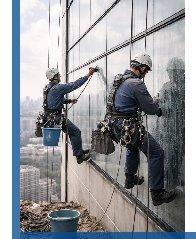 Профессиональная мойка фасадных окон альпинистами в Клинцах