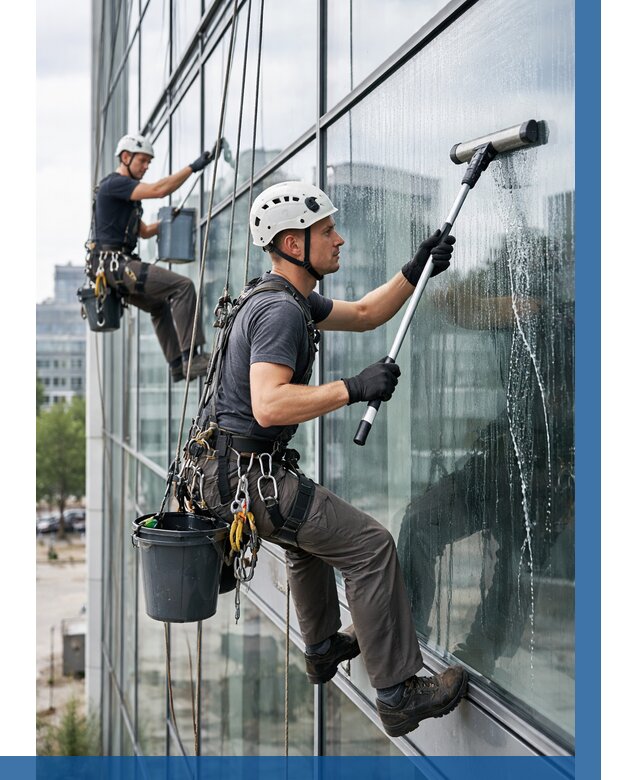 Мойка витражей альпинистами в Клинцах от 728 р. под ключ|ВЫСОТНИК-Клы