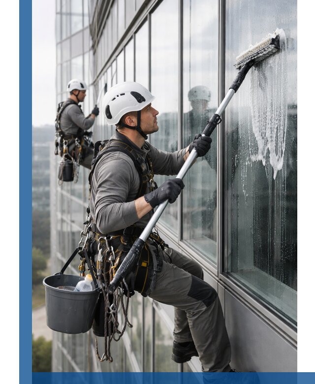 Высотная мойка сплошного остекления с выездом в Клинцах