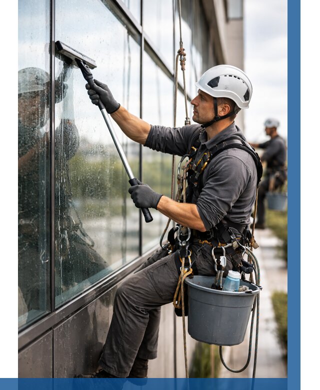 Мойка стеклянных фасадов в Клинцах от 208 р. | ВЫСОТНИК-Клы