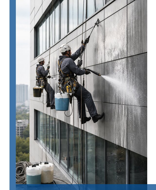 Профессиональная мойка вентилируемых фасадов в Клинцах