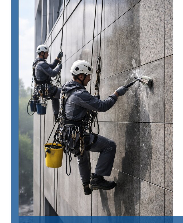 Профессиональная мойка фасада из керамогранита в Клинцах