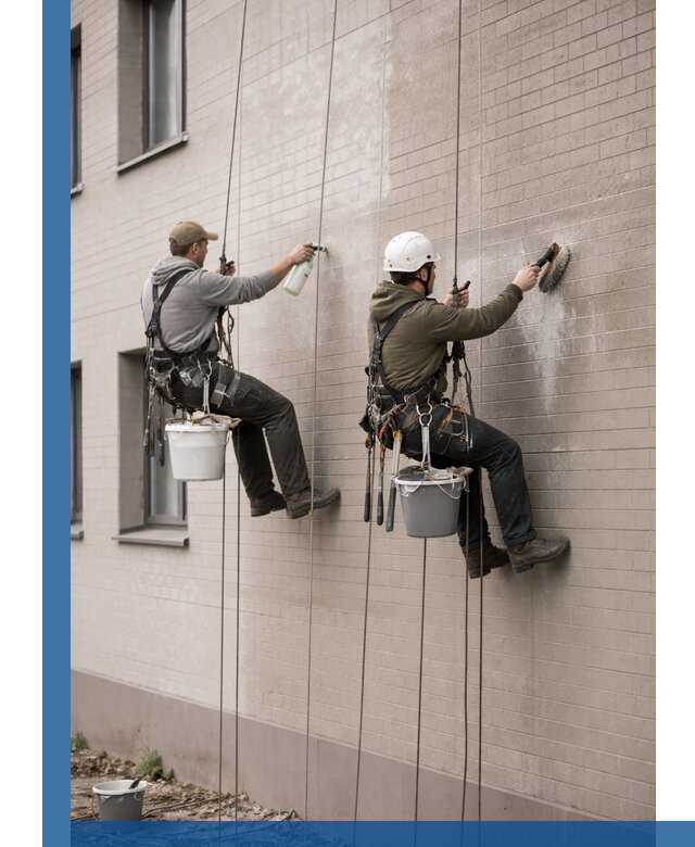 Удаление высолов с фасада зданий в Клинцах без повреждений и следов
