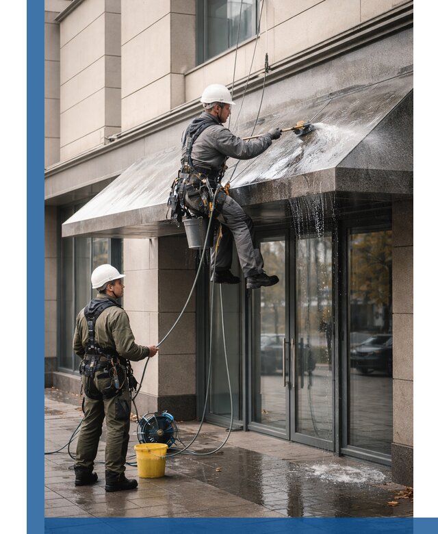 Профессиональная мойка козырьков и навесов в Клинцах