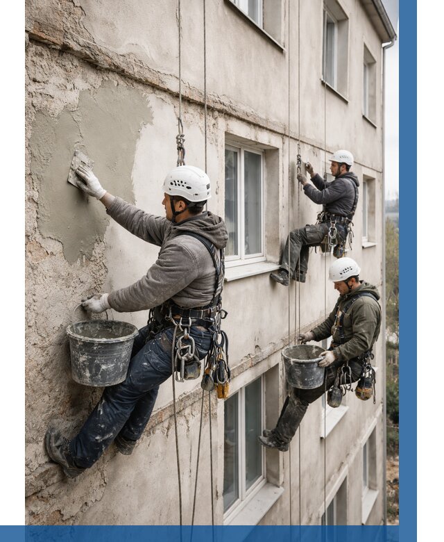 Ремонт штукатурного фасада в Клинцах от 780 р. под ключ | ВЫСОТНИК-Клы