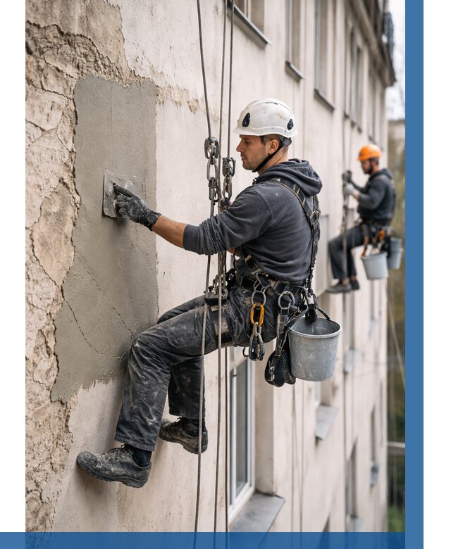 Восстановление штукатурки фасада в Клинцах от 1248 р. | ВЫСОТНИК-Клы