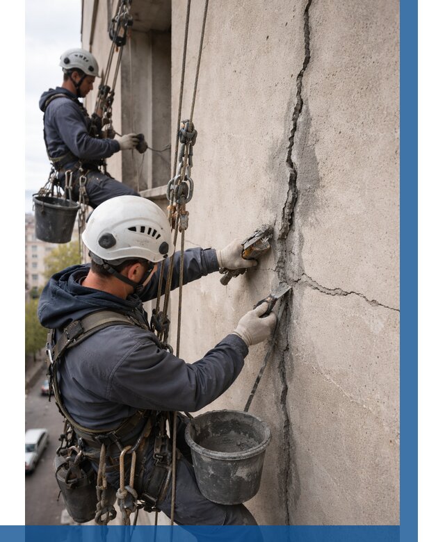 Заделка трещин на фасаде в Клинцах от 936 р. | ВЫСОТНИК-Клы