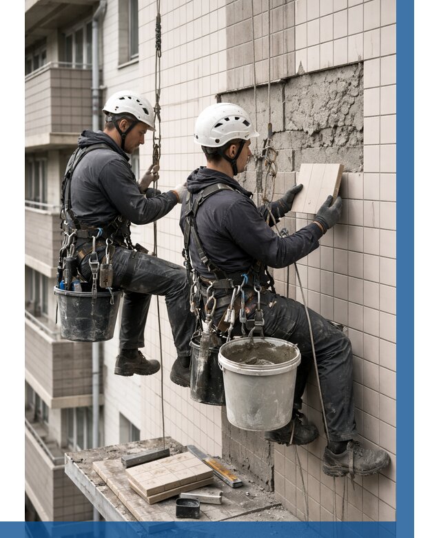 Ремонт облицовки фасада плиткой в Клинцах от 1871 р. | ВЫСОТНИК-Клы