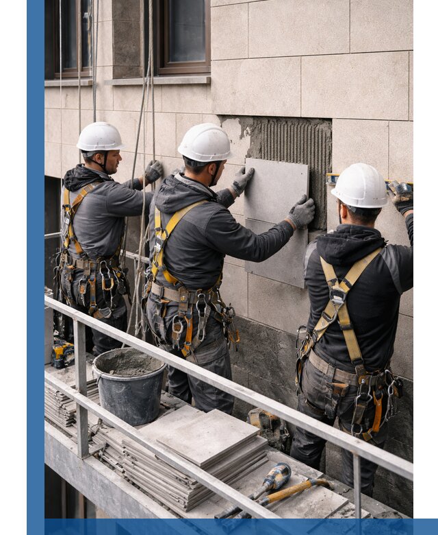 Ремонт облицовки фасада плиткой в Клинцах с гарантией