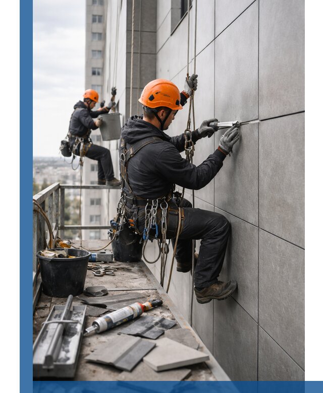 Профессиональный ремонт фасада из керамогранита в Клинцах