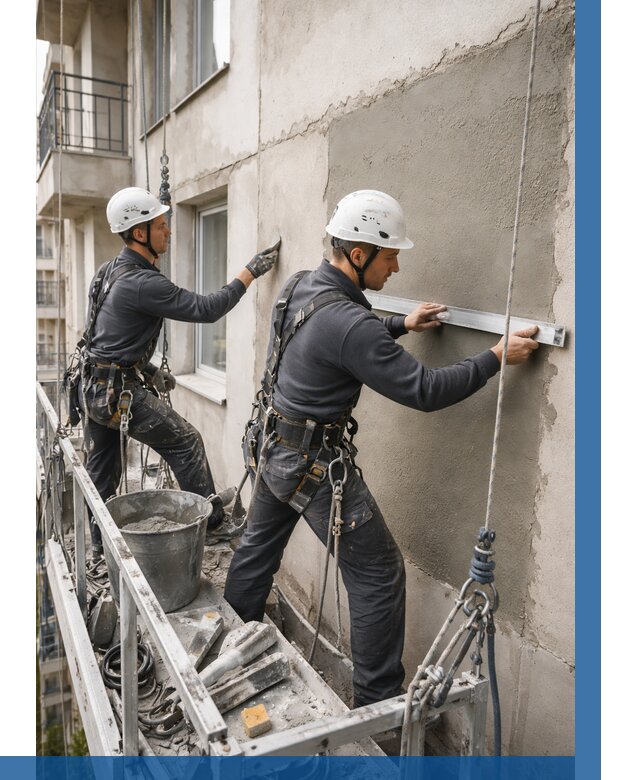 Штукатурка фасада на высоте в Клинцах от 936 р. | ВЫСОТНИК-Клы