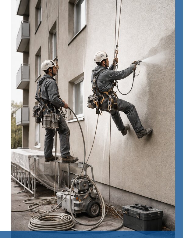 Безвоздушная покраска фасада в Клинцах от 229 р/м² | ВЫСОТНИК-Клы