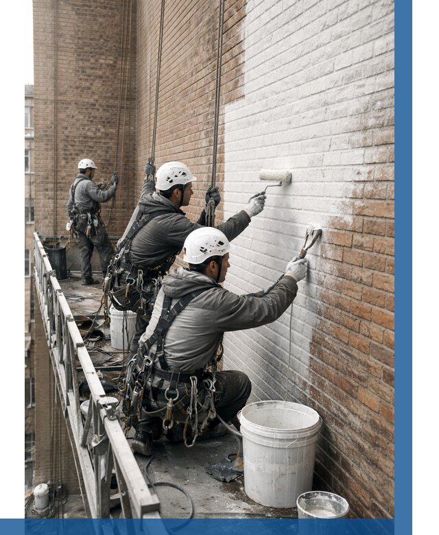 Покраска кирпичного фасада в Клинцах от 364 р. | ВЫСОТНИК-Клы