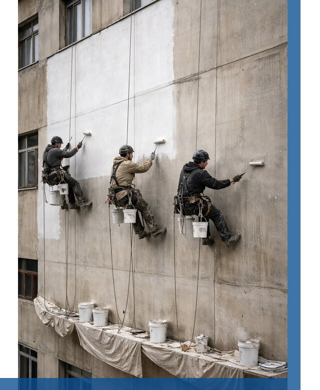 Покраска бетонного фасада в Клинцах от 364 р за м2 | ВЫСОТНИК-Клы