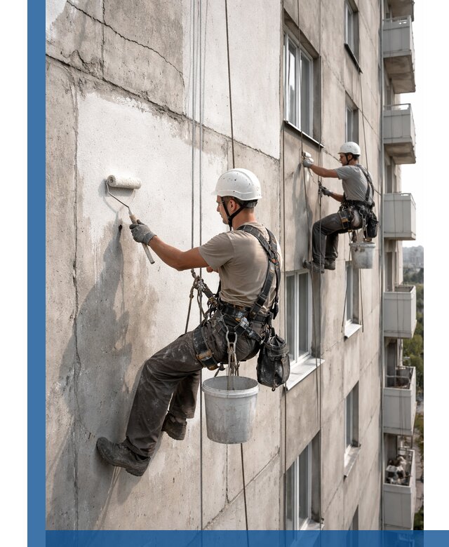 Покраска бетонного фасада в Клинцах для жилых и промышленных объектов