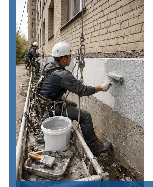 Окраска цоколя здания в Клинцах профессионально и надежно