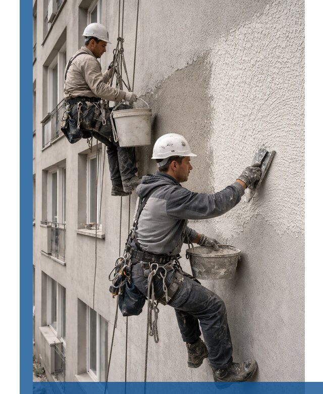 Нанесение декоративной штукатурки короед на фасад в Клинцах