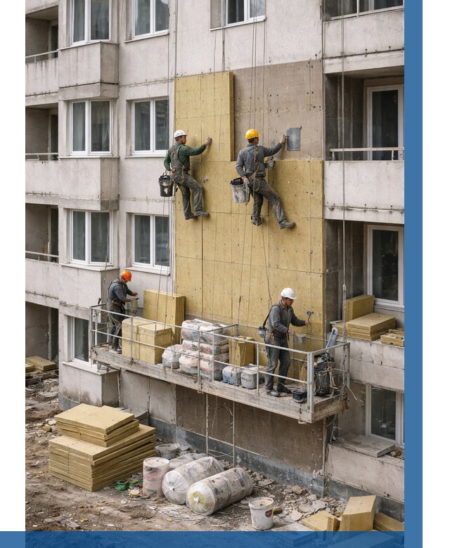 Утепление фасада минватой в Клинцах от 1559 р. | ВЫСОТНИК-Клы