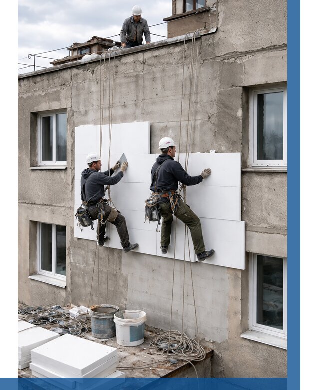 Утепление фасада пенополистиролом в Клинцах от 1871 р. | ВЫСОТНИК-Клы