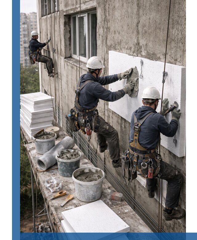 Утепление фасада пенополистиролом в Клинцах под ключ