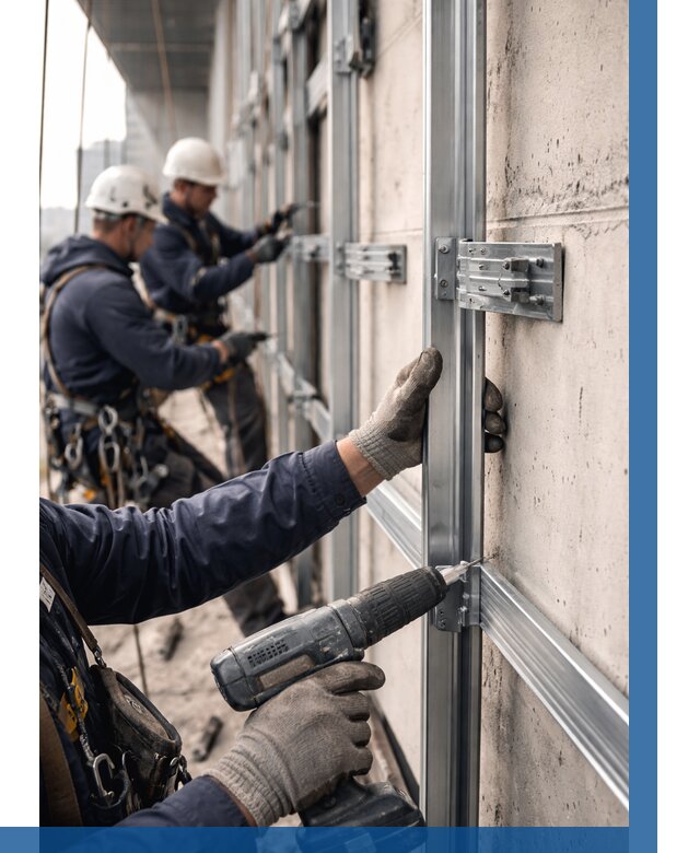 Монтаж подсистемы вентфасада в Клинцах от 884 р. | ВЫСОТНИК-Клы