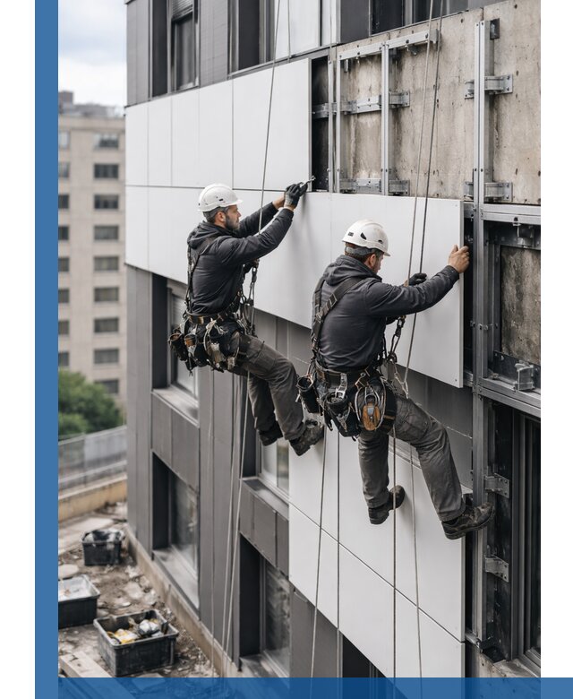 Монтаж композитных панелей фасада в Клинцах под ключ