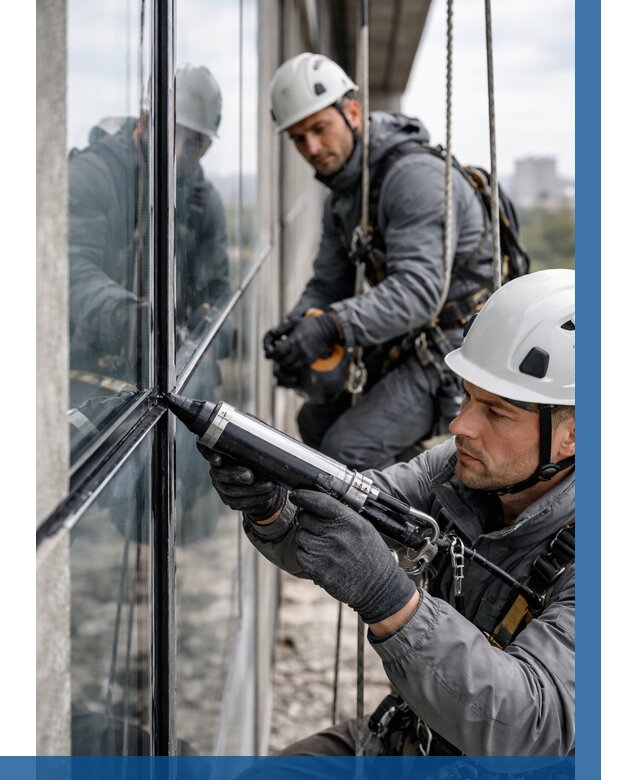 Герметизация витражных швов в Клинцах от 676 р. | ВЫСОТНИК-Клы