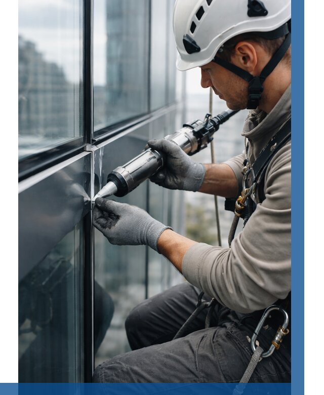 Герметизация стыков витража в Клинцах от 1248 р. | ВЫСОТНИК-Клы