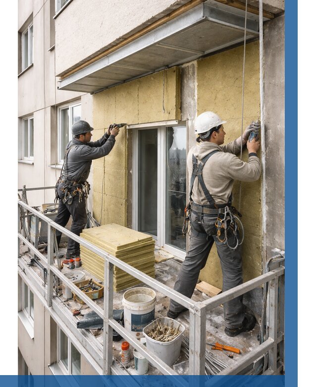 Утепление балкона снаружи в Клинцах от 1663 р. под ключ ВЫСОТНИК-Клы