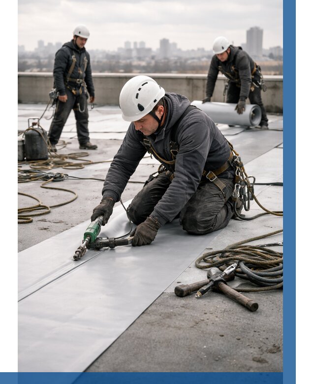 Ремонт мембранной кровли в Клинцах от 1871 р./м2 | ВЫСОТНИК-Клы