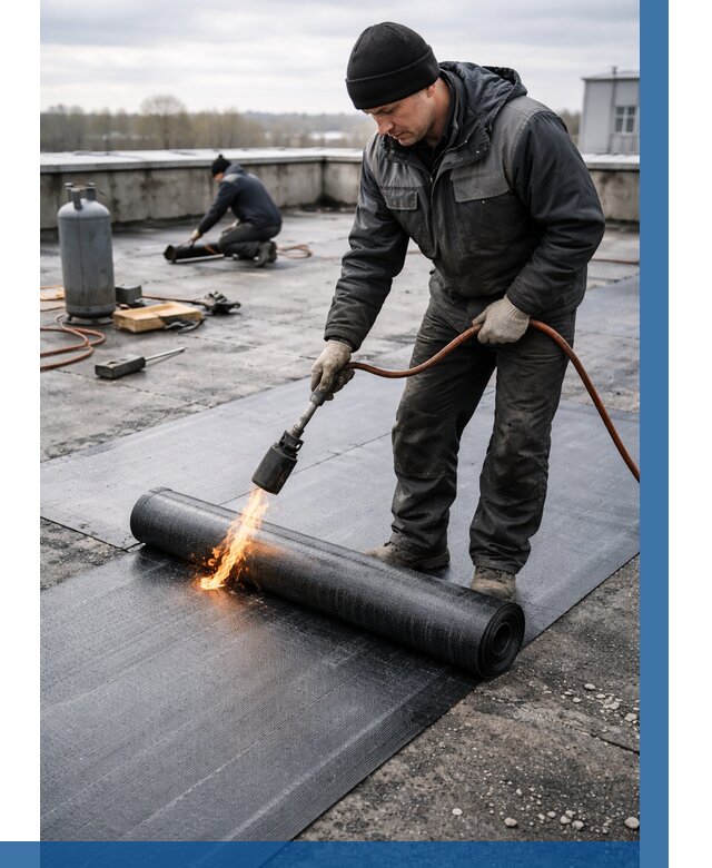 Ремонт наплавляемой кровли в Клинцах от 728 р. | ВЫСОТНИК-Клы