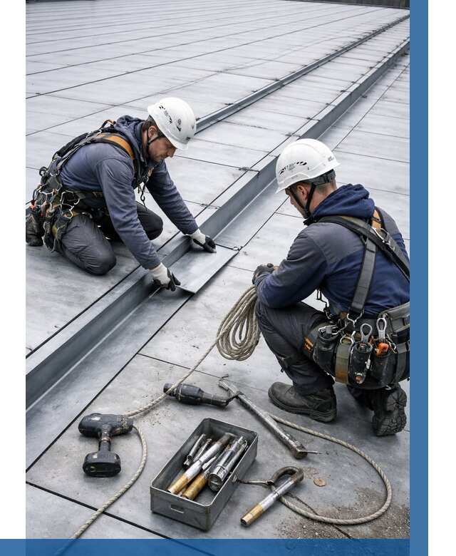 Ремонт фальцевой кровли в Клинцах от 728 р. | ВЫСОТНИК-Клы