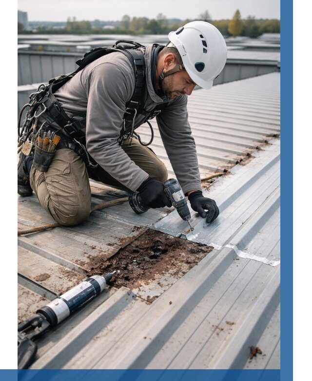 Ремонт профнастила на кровле в Клинцах от 728 р. | ВЫСОТНИК-Клы