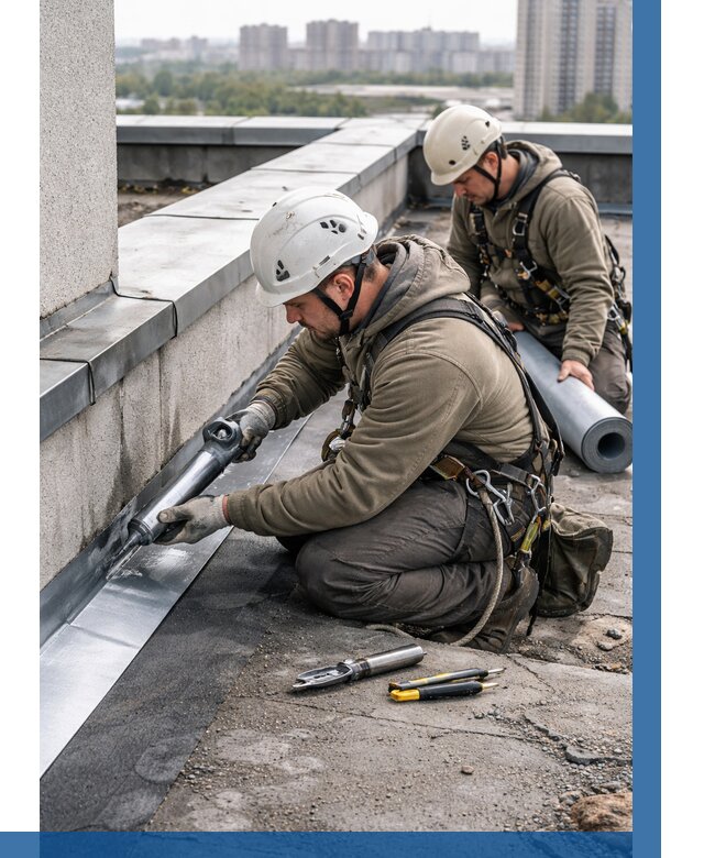 Ремонт кровельных примыканий в Клинцах от 1248 р. | ВЫСОТНИК-Клы