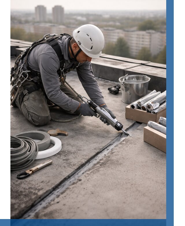 Герметизация швов кровли в Клинцах от 468 р./м2 | ВЫСОТНИК-Клы