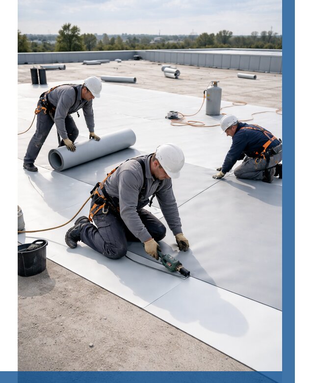 Монтаж мембранной кровли под ключ в Клинцах от 1248 р. | ВЫСОТНИК-Клы