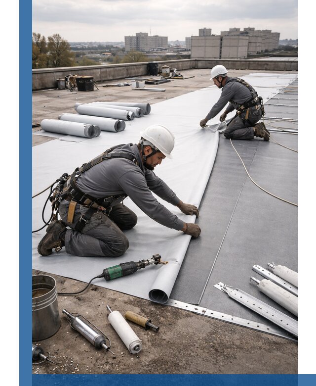 Монтаж мембранной кровли в Клинцах для промышленных зданий