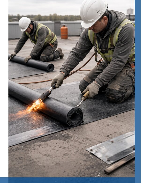 Монтаж наплавляемой кровли в Клинцах от 884 р. — ВЫСОТНИК-Клы