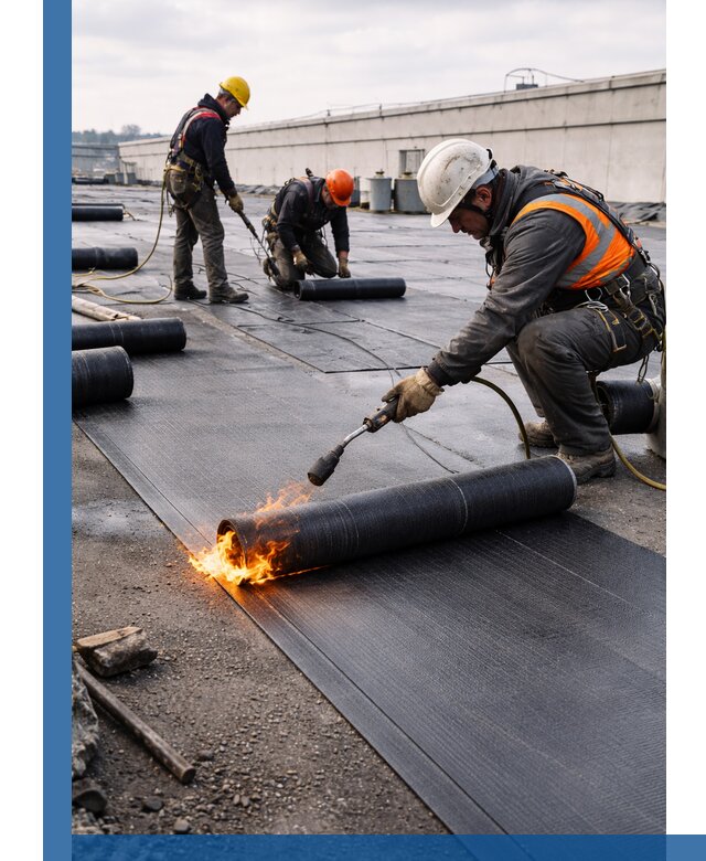 Монтаж наплавляемой кровли в Клинцах профессионально