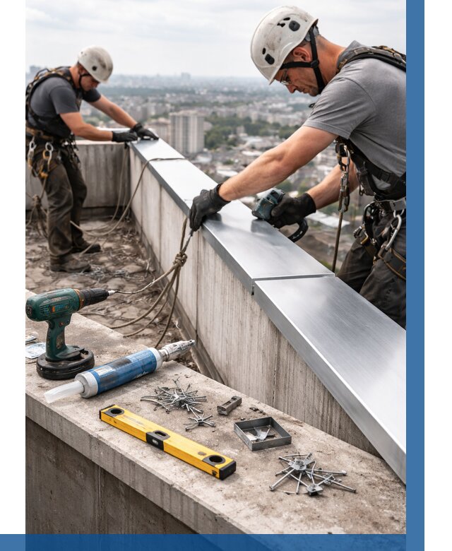 Монтаж парапетных крышек в Клинцах от 832 р. | ВЫСОТНИК-Клы