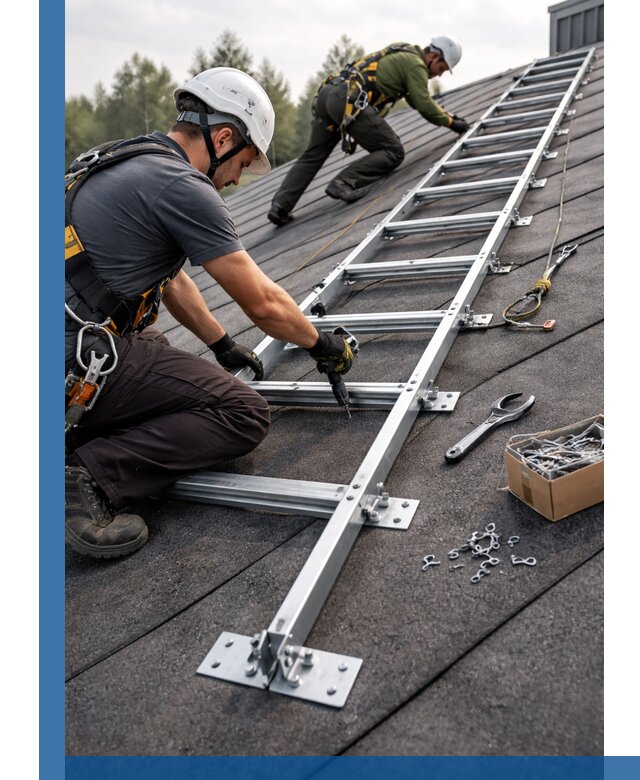 Профессиональный монтаж кровельной лестницы в Клинцах под ключ