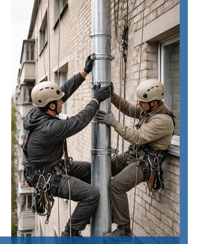 Замена водосточных труб в Клинцах от 6757 р. | ВЫСОТНИК-Клы