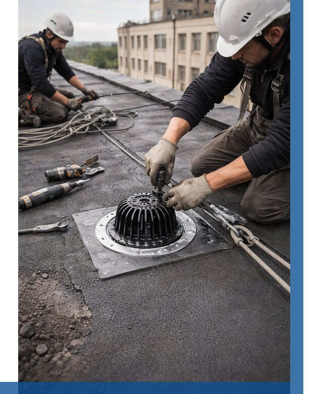 Установка водосточных воронок в Клинцах цена от 3639 р. | ВЫСОТНИК-Клы