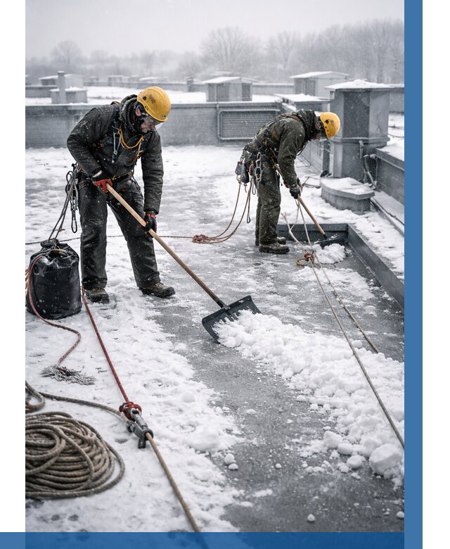 Очистка крыши от снега в Клинцах от 7797 р. | ВЫСОТНИК-Клы