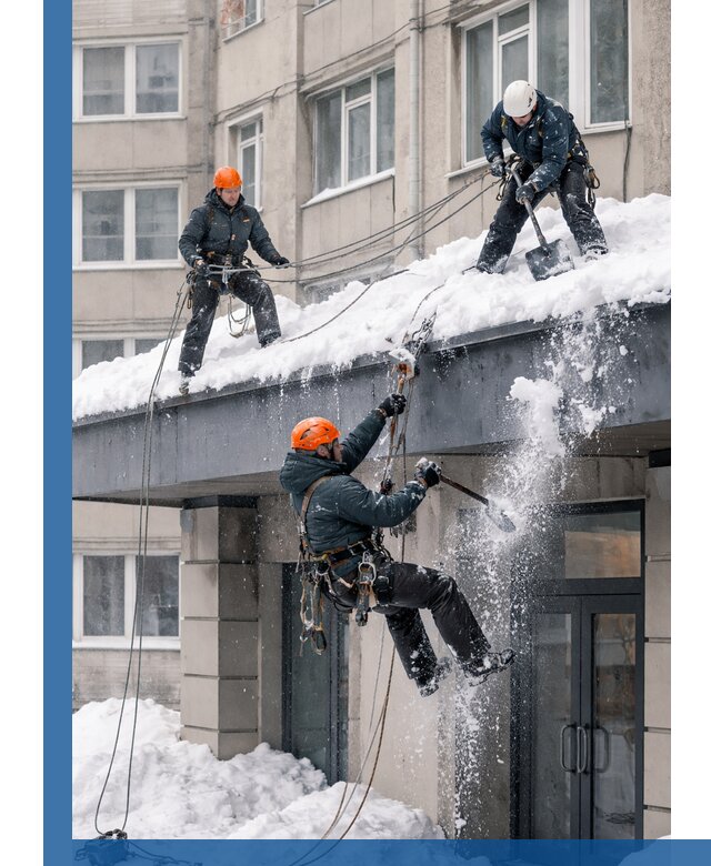 Безопасная очистка навесов от снега в Клинцах круглогодично