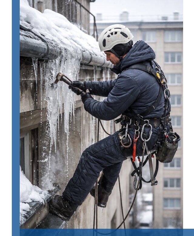 Удаление наледи и чистка водостоков в Клинцах оперативно и безопасно