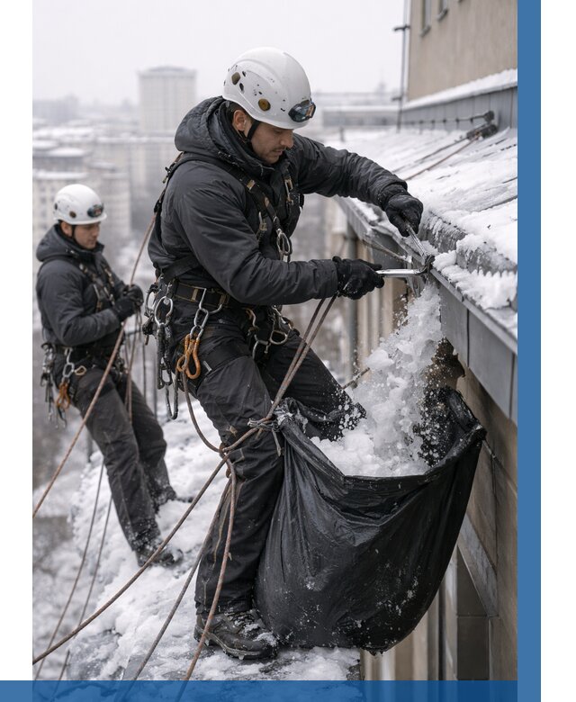 Аварийная очистка крыши в Клинцах под ключ от 312 р. | ВЫСОТНИК-Клы