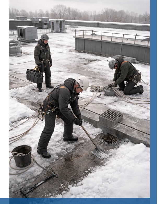 Абонентское обслуживание кровли зимой в Клинцах от 8317 р. | ВЫСОТНИК-Клы