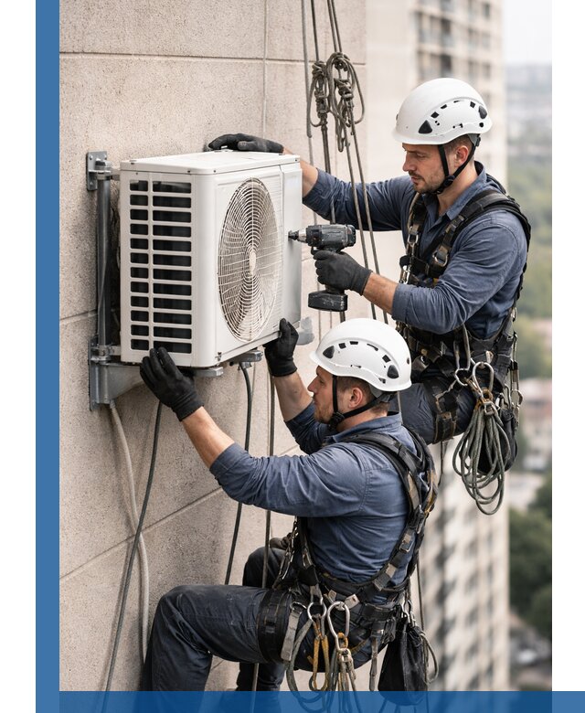 Монтаж внешнего блока кондиционера в Клинцах установка и крепление