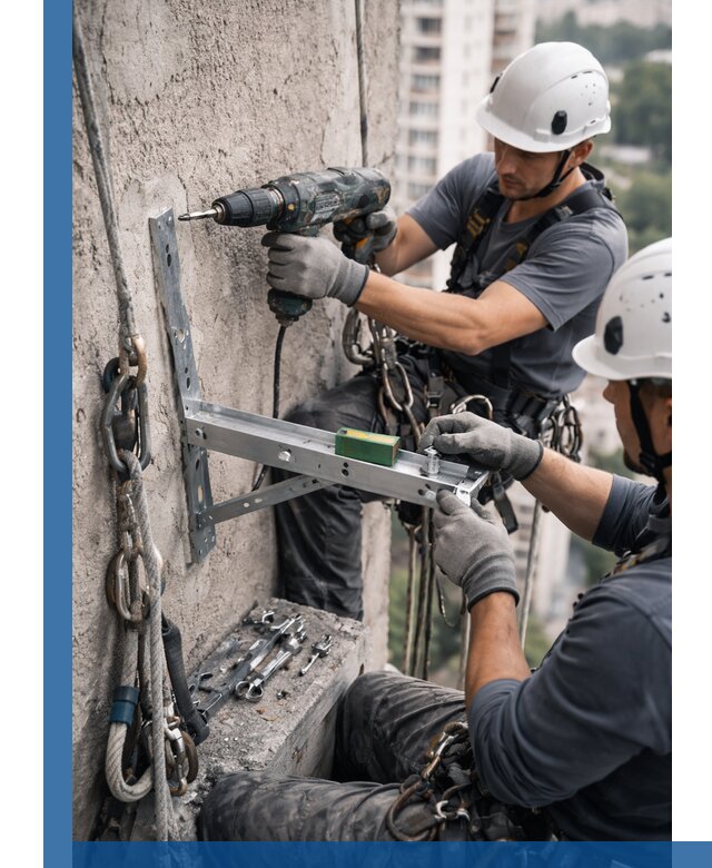 Установка кронштейнов кондиционера и крепежа в Клинцах